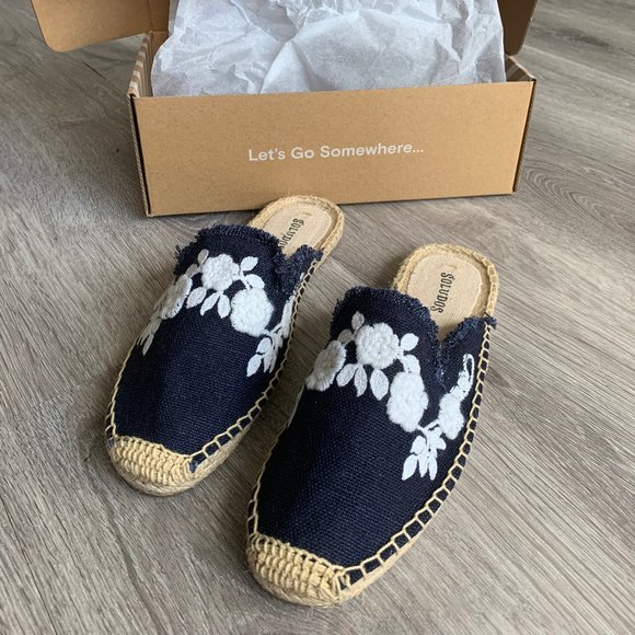 Soludos Frayed Floral Mule - Picture 2 of 4